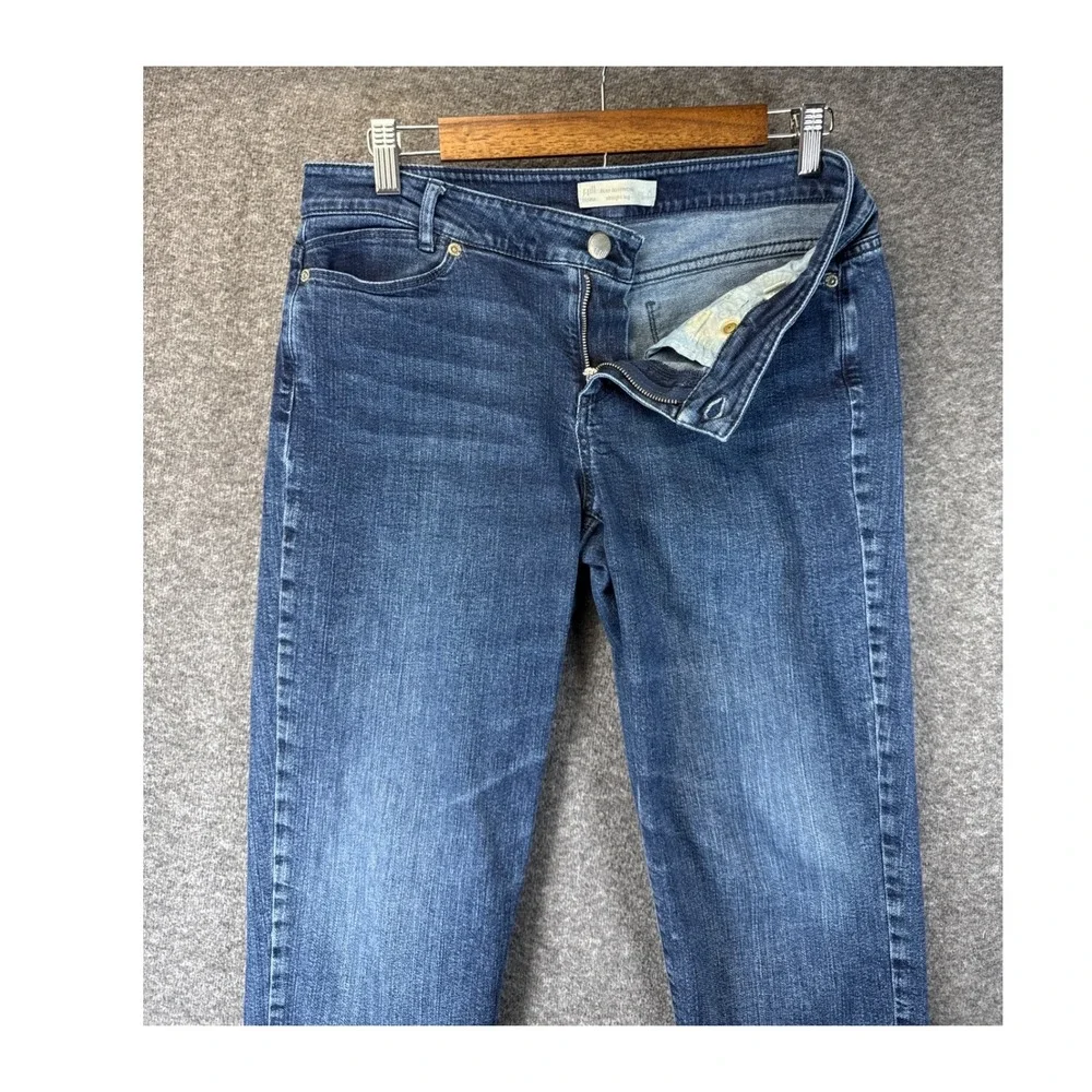 J. Jill Slim Boyfriend Jeans Women 8 Petite Blue Straight Leg Stretch Denim